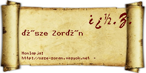 Ősze Zorán névjegykártya